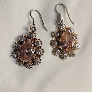 blush pink pear shaped earrings